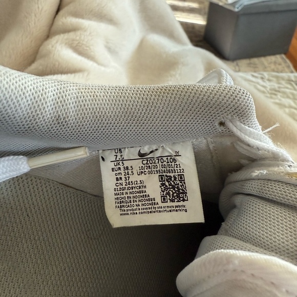 Nike Air Force 1 '07 ESS White Light Silver CZ0270-106 Women's Size 7.5 Used - Picture 8 of 8